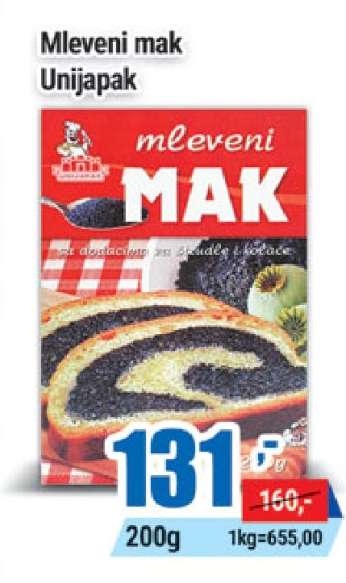 Mleveni mak Unijapak