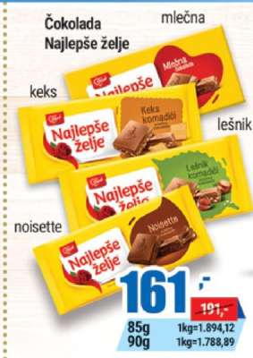ČOKOLADA NAJLEPŠE ŽELJE