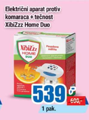 Električni aparat protiv komaraca + tečnost XibiZzz Home Duo