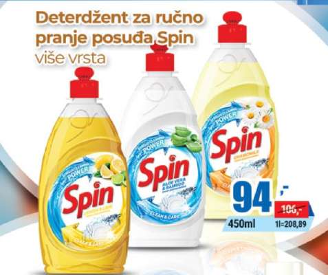 Deterdžent za ručno pranje posuđa Spin