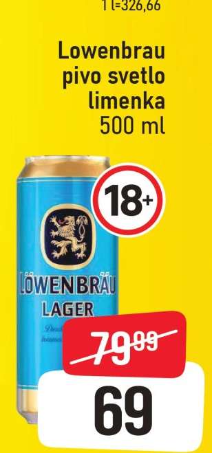 Lowenbrau pivo svetlo limenka