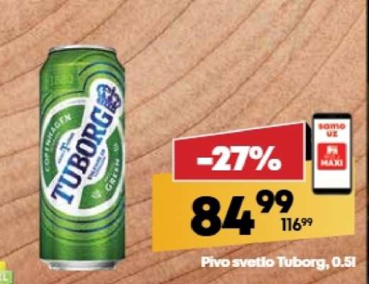 Pivo svetlo Tuborg 0,5l