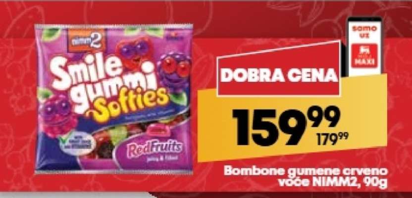 Bombone gumene crveno voće NIMM2, 90g