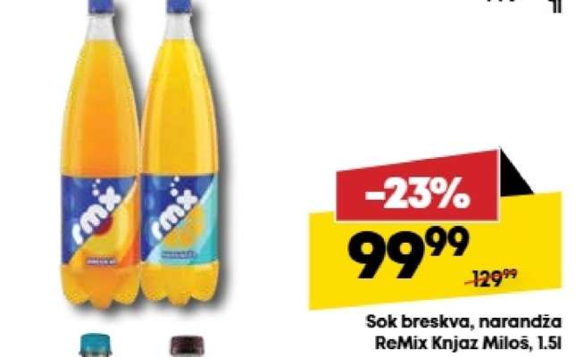 Sok breskva narandža ReMix Knjaz Miloš 1.5l