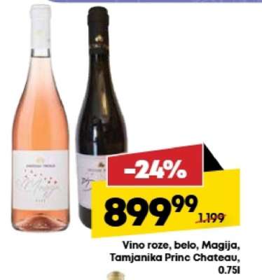 Vino roze, belo, Magija, Tamjanika Princ Chateau