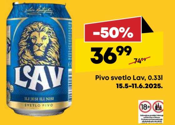 Pivo svetlo Lav, 0.33l