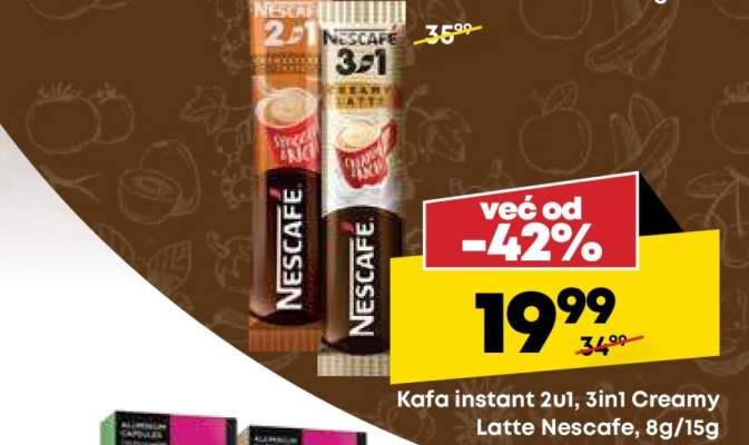 Kafa instant 2u1, 3in1 Creamy Latte Nescafe, 8g/15g