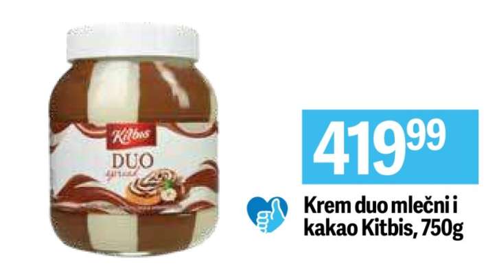 Krem duo mlečni i kakao Kitbis 750g