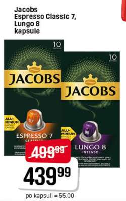 Jacobs Espresso Classic 7, Lungo 8 kapsule