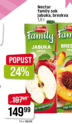 Nectar family sok Jabuka , breskva