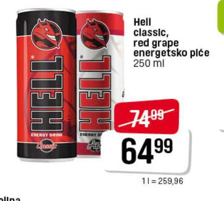 Hell classic, red grape energetsko piće
