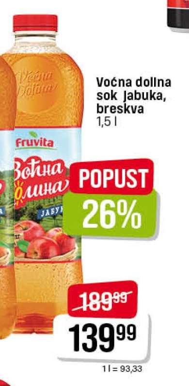 Voćna dolina sok jabuka, breskva
