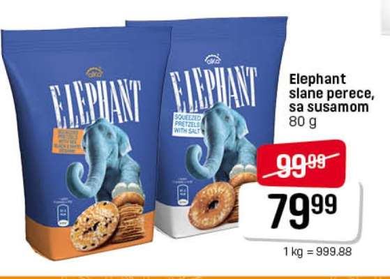 Elephant slane perece sa susamom