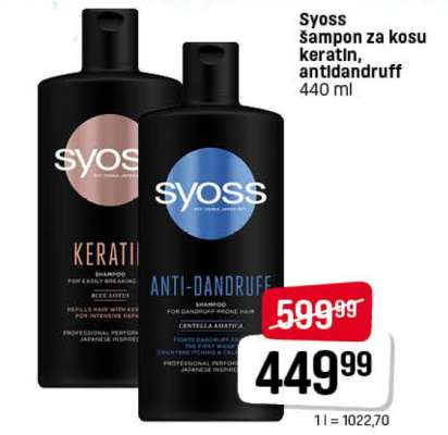 Syoss šampon za kosu keratin, antidandruff
