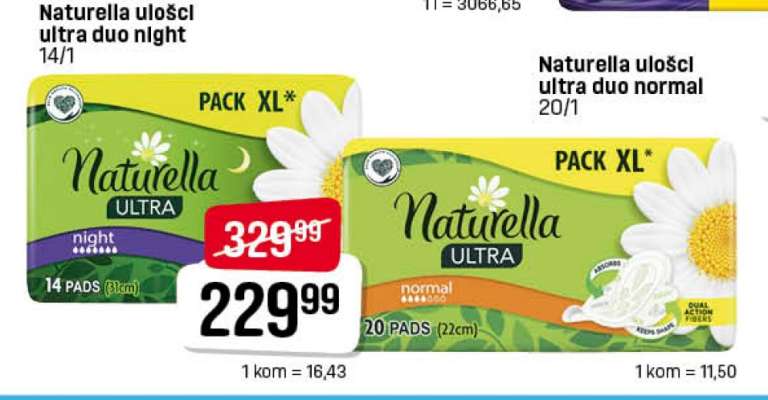 Naturella uložci ultra duo night