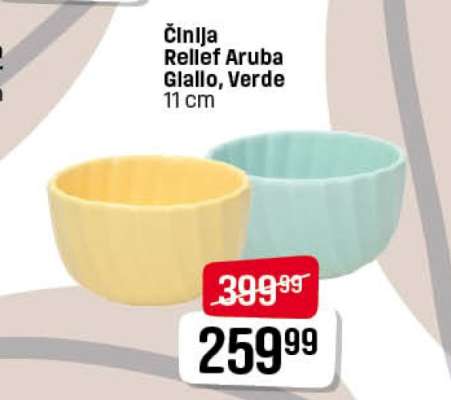 Činija Rellef Aruba Giallo, Verde