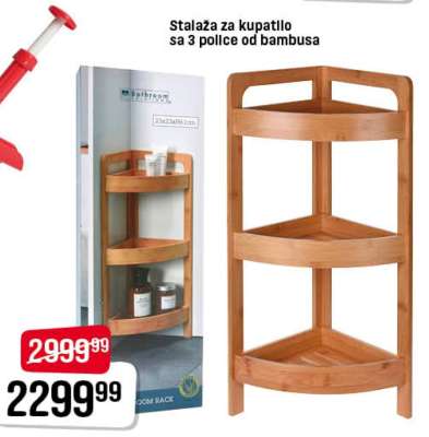 Stalaža za kupatilo sa 3 police od bambusa