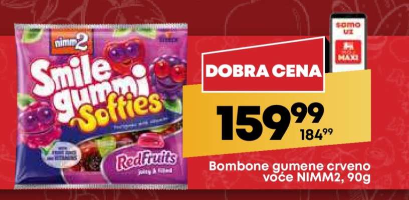 Bombone gumene crveno voće NIMM2, 90g