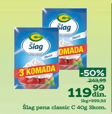 Šlag pena classic C 40g 3kom.