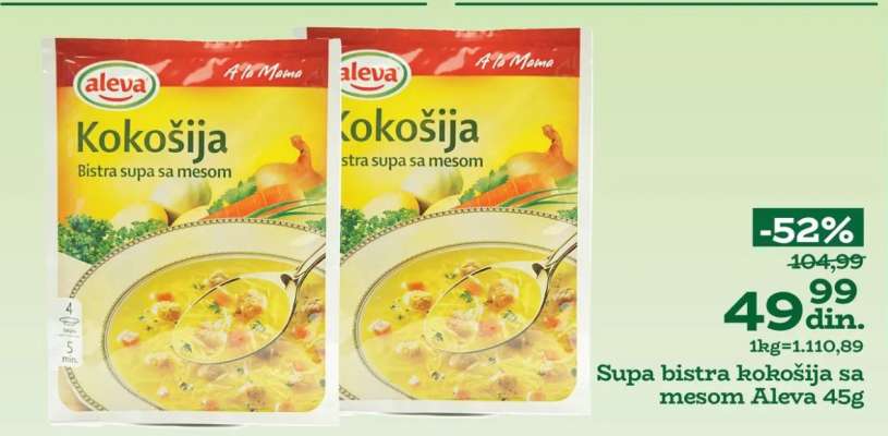 Supa bistra kokošija sa mesom Aleva 45g