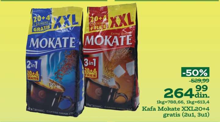 Kafa Mokate XXL20+4 gratis (2u1, 3u1)