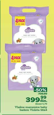 Vlažne maramice baby badem Violeta 56x4