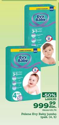 Pelene Evy Baby jumbo 1pak. (4, 5)