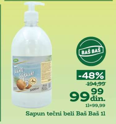 Sapun tečni beli Baš Baš 1l