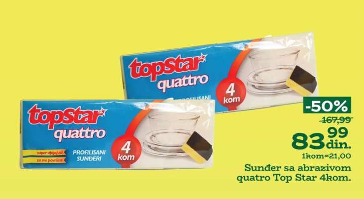 Sunder sa abrazivom quatro Top Star 4kom.