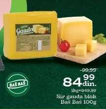 Sir gauda blok Baš Baš 100g