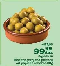Masline punjene pastom od paprike Libero 100g