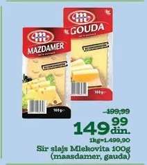 Sir slajs Mlekovita 100g (maasdam, gauda)