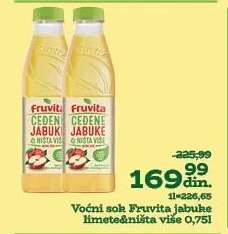 Voćni sok Fruvita jabuke limete&ništa više 0,75l