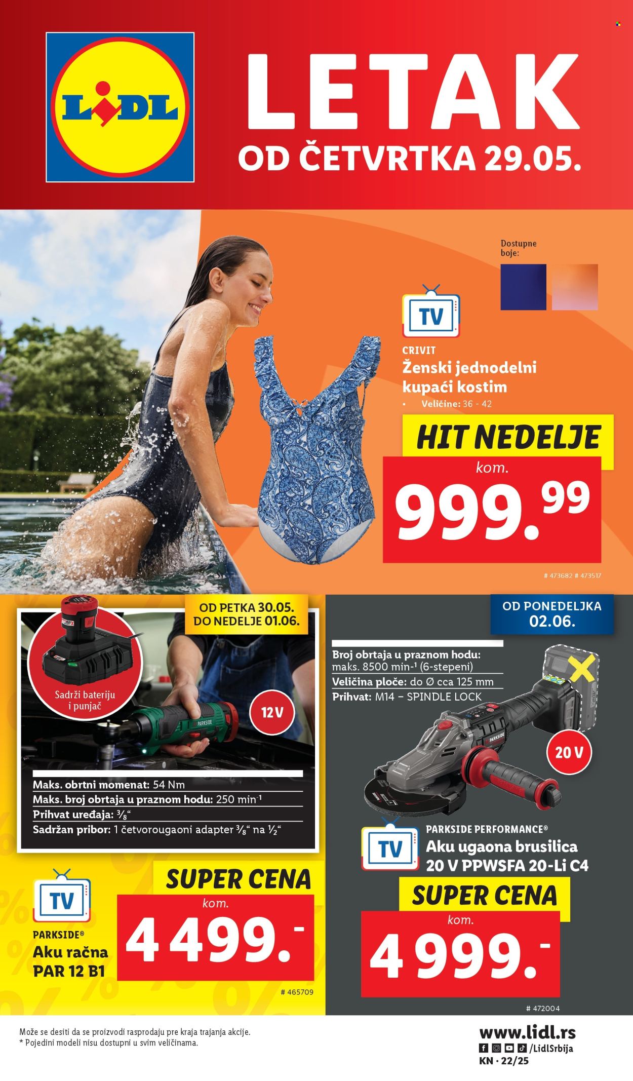 Lidl katalog - 29.05.2025 - 04.06.2025. Stranica 1