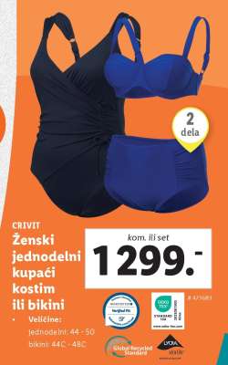 CRIVIT Ženski jednodjelni kupaći kostim ili bikini