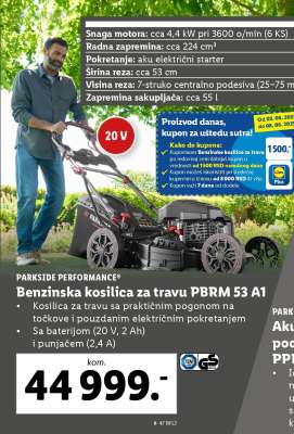 Parkside Performance® Benzinska kosilica za travu PBRM 53 A1