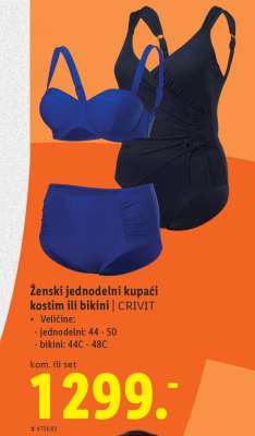 Ženski jednodjelni kupaći kostim ili bikini