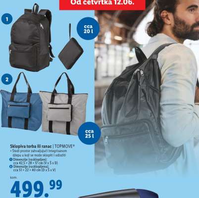 Sklopiva torba ili ranac