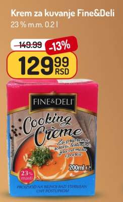 Krem za kuvanje Fine & Deli