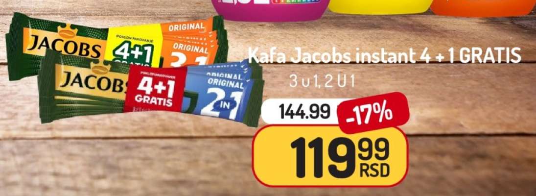 Kafa Jacobs instant 4 + 1 GRATIS