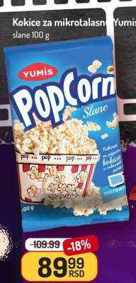 Yumis Popcorn Slane 100g