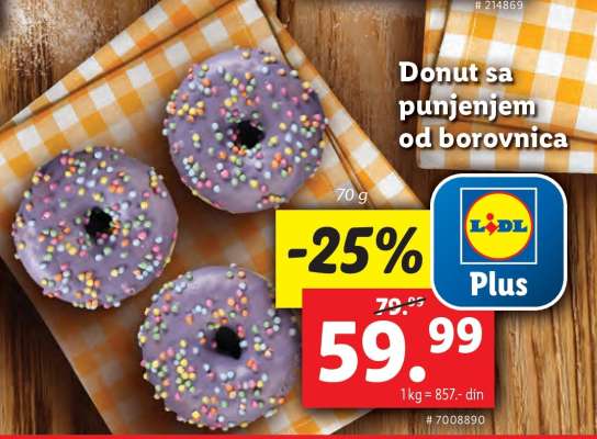 Donut sa punjenjem od borovnica
