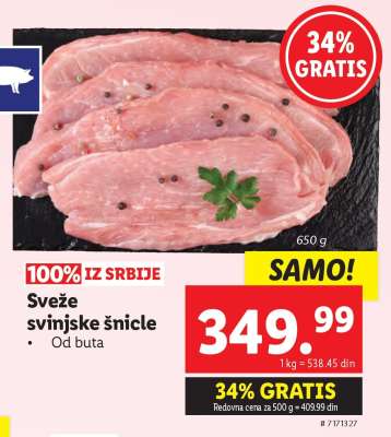 Sveže svinjske šnicle