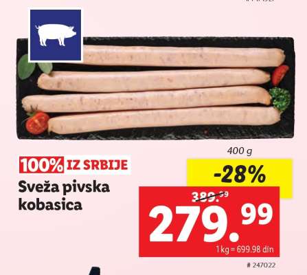 Sveža pivska kobasica