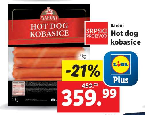 Baroni Hot dog kobasice