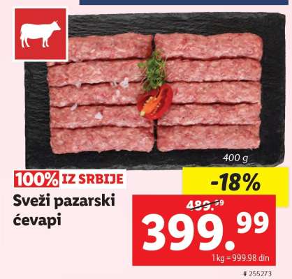 Sveži pazarski ćevapi