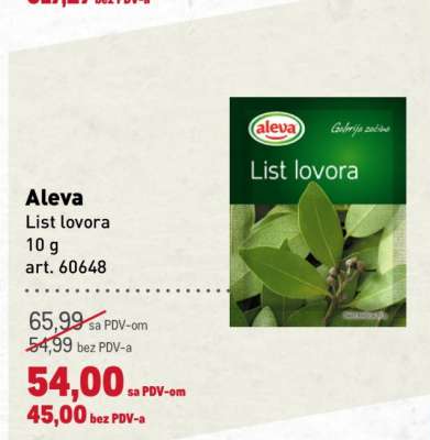 Aleva List lovora