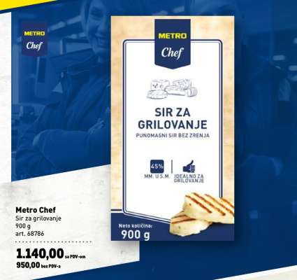 Metro Chef Sir za grilovanje