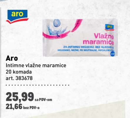 Aro Intimne vlažne maramice