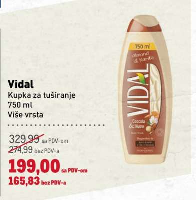 Vidal Kupka za tuširanje